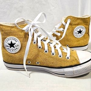 Gold Sparkle HI Top Converse Chuck Taylor's sz 9.5